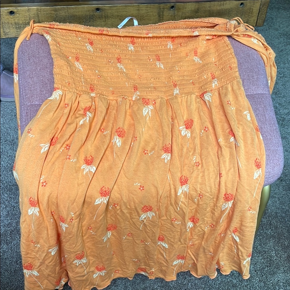 Free People Floral Smocked Dress with Bell Sleeves